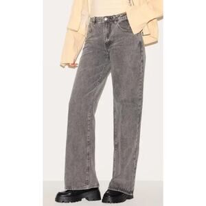 PrettyLittleThing High Rise Straight Leg Jeans Washed Gray Size 4